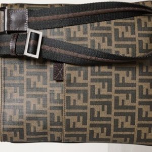 Authentic FENDI:Used Zucca Canvas Crossbody/Shoulder Bag. No dust bag.